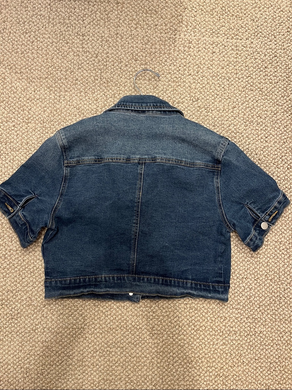 Allegra K Denim Short Sleeve Jacket - Picture 9 of 9
